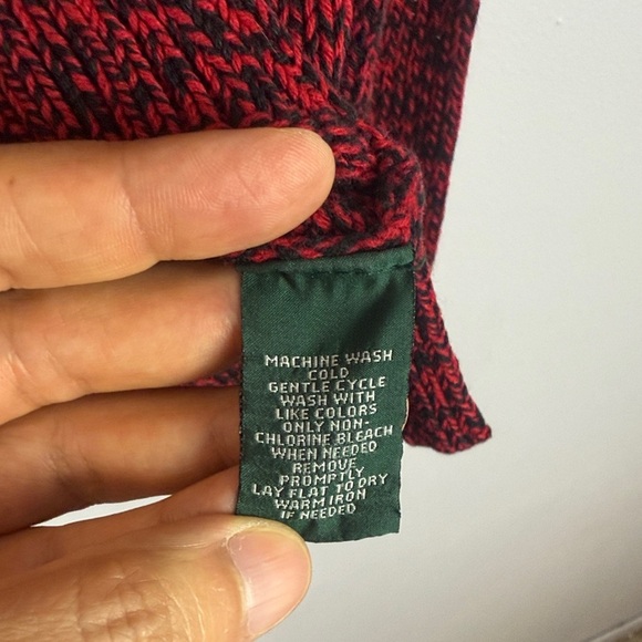 Lauren Jeans Co. Ralph Lauren Cotton Blend Red Long Sleeve Sweater Size Medium - Picture 8 of 9